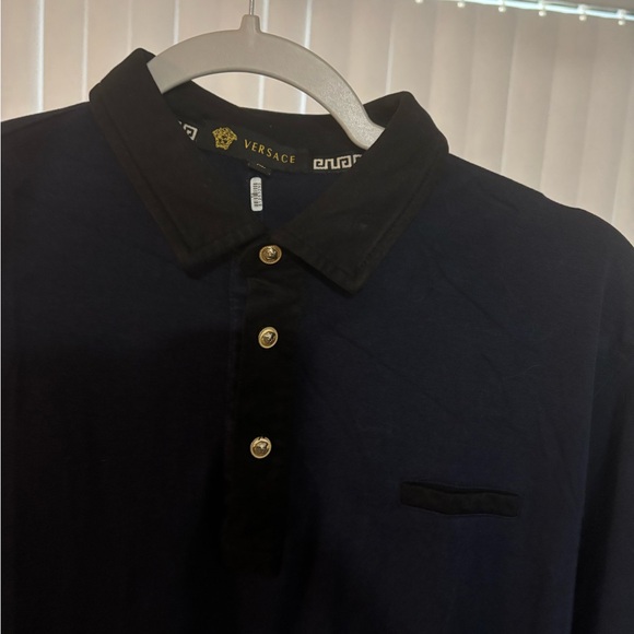 Versace Men's Dark Blue Polo Shirt - Picture 3 of 6